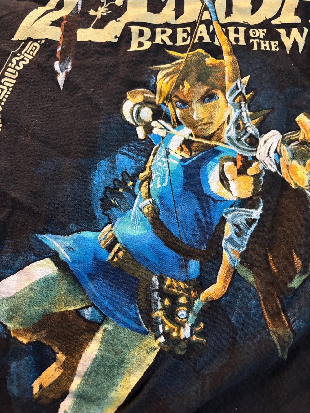 The Legend of Zelda Breath of the Wild Kids Black Graphic Tee - Picture 3 of 3